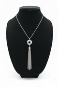 Angeliyah Silver Knotted Tassel Necklace