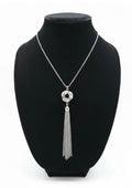 Angeliyah Silver Knotted Tassel Necklace