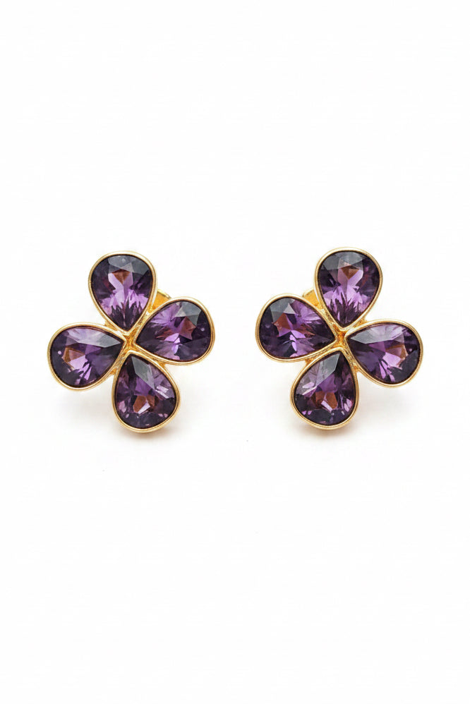 Angeliyah Violet Floral Earrings